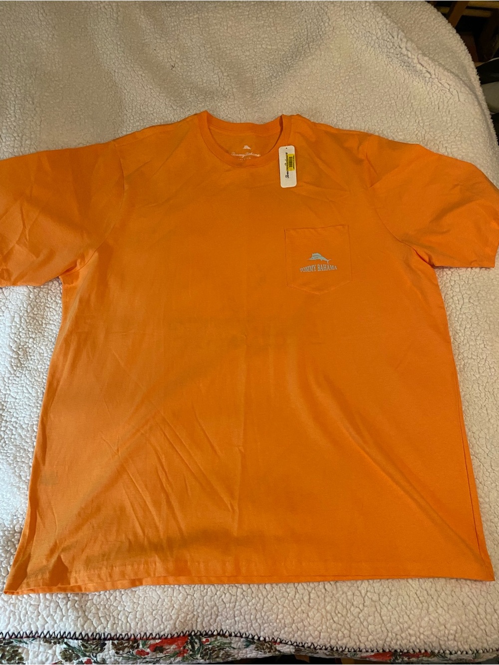Tommy Bahama Bright Orange Short-Sleeve Pocket Tee. NWT